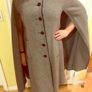100% wool cape coat